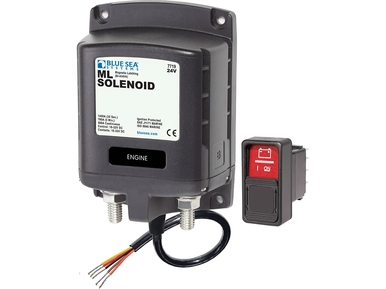 Blue Sea 7719 - ML-Series Solenoid Switch - Stripped Wire - 24V