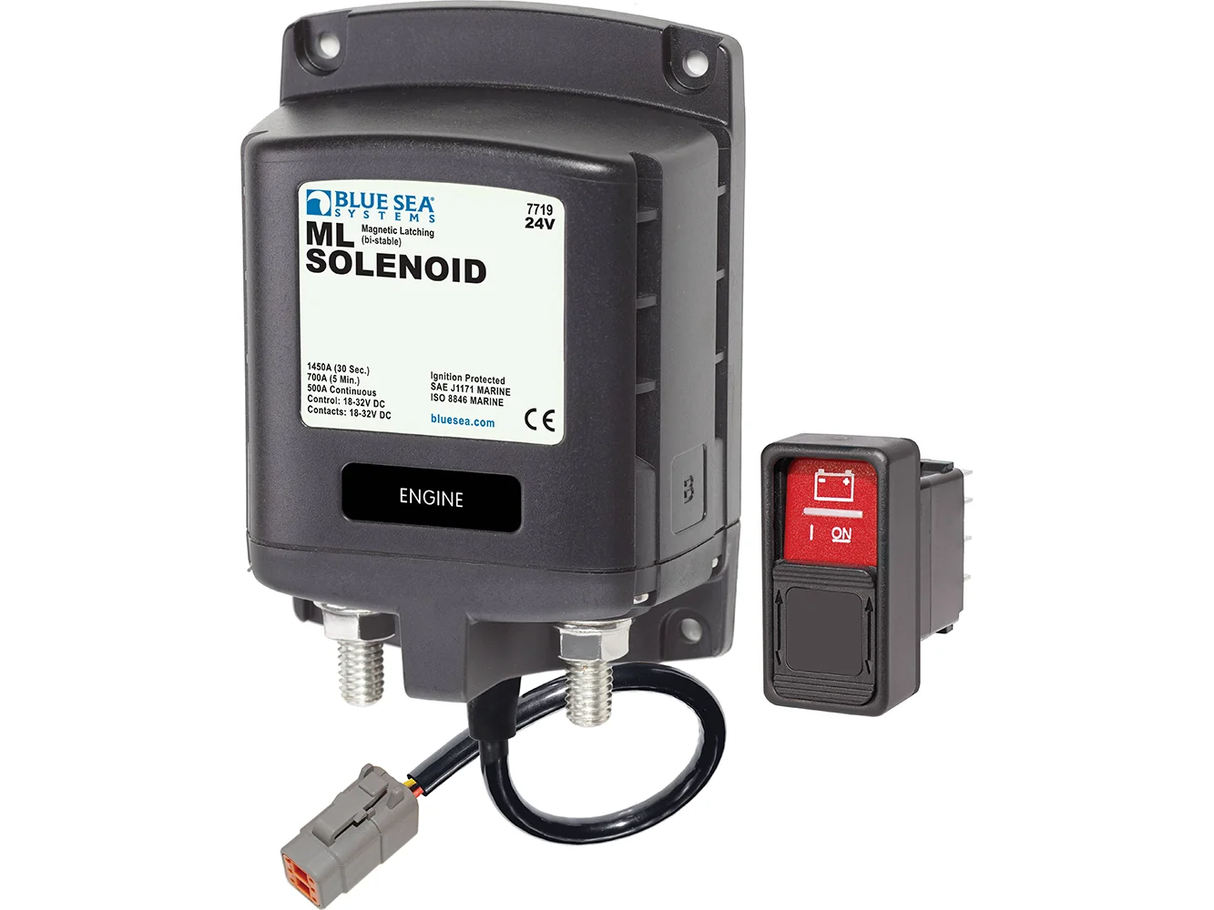 Blue Sea 7719100 - ML-Series Solenoid Switch - Deutsch Connector - 24V