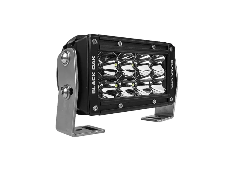 Black Oak Pro Series 3.0 Double Row 4" LED Light Bar - Flood Optics - Black Housing