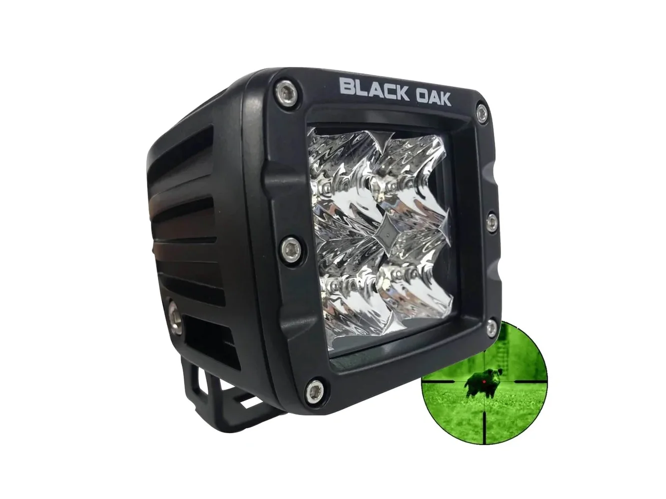 Black Oak Pro Series 3.0 2" 850nm Infrared Pod Light - Flood Optics - Black Housing