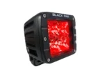 Black Oak 2" Red LED Predator Hunting Pod Light - Flood Optics - Black Housing - Pro Series 3.0