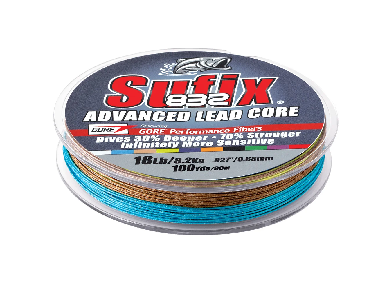 Sufix 832 Advanced Lead Core - 18lb - 10-Color Metered - 100 yds