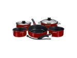 Magma Nestable 10 Piece Induction Non-Stick Enamel Finish Cookware Set - Magma Red