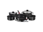 Magma Nestable 10 Piece Induction Non-Stick Enamel Finish Cookware Set - Jet Black