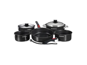 Magma Nestable 10 Piece Induction Non-Stick Enamel Finish Cookware Set - Jet Black