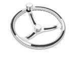 Schmitt Marine Primus Model 740 - 13.5" Wheel w/Knob & Finger Grip - 3/4" Tapered Shaft w/Faux Nut - 1/2" & 3/4" Adapters