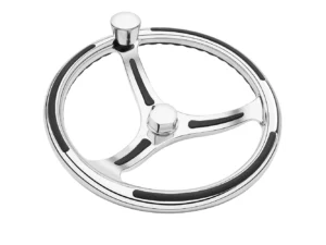 Schmitt Marine Primus Model 740 - 13.5" Wheel w/Knob & Finger Grip - 3/4" Tapered Shaft w/Faux Nut - 1/2" & 3/4" Adapters