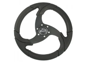 Schmitt Marine Folletto 14.2" Wheel - Black Polished Polyurethane - 3/4" Tapered Shaft w/Black Center Cap