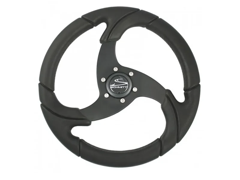 Schmitt Marine Folletto 14.2" Wheel - Black Polished Polyurethane - 3/4" Tapered Shaft w/Black Center Cap