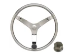 Uflex - V46 - 13.5" Stainless Steel Steering Wheel w/Speed Knob & Chrome Nut