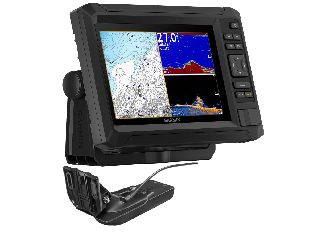 Garmin ECHOMAP™ UHD2 73CV Chartplotter/Fishfinder Combo w/US Inland Maps & GT20-TM