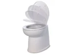 Jabsco Deluxe Flush 14" Straight Back 24V Raw Water Electric Marine Toilet w/Remote Rinse Pump & Soft Close Lid