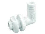 Attwood White Plastic 90 Degree Thru-Hull Connector - 3/4" Inner Diameter