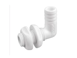 Attwood White Plastic 90 Degree Thru-Hull Connector - 1-1/8" Inner Diameter