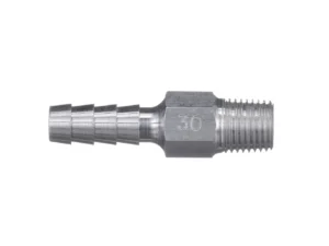 Universal Aluminum Fuel Hose Fitting - 1/4" NPT x 3/8" Barb - (Anti-Siphon Valve)