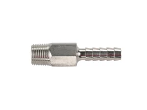 Universal Aluminum Fuel Hose Fitting - 3/8" NPT x 3/8" Barb - (Anti-Siphon Valve)