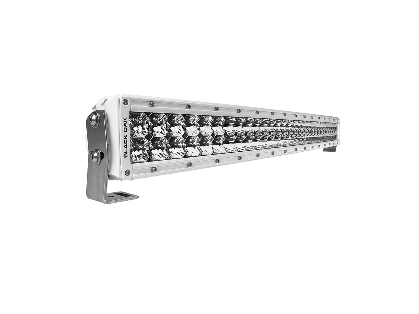 Black Oak 30" Marine Curved Double Row LED Light Bar - Spot Optics - White Housing - Pro Series 3.0