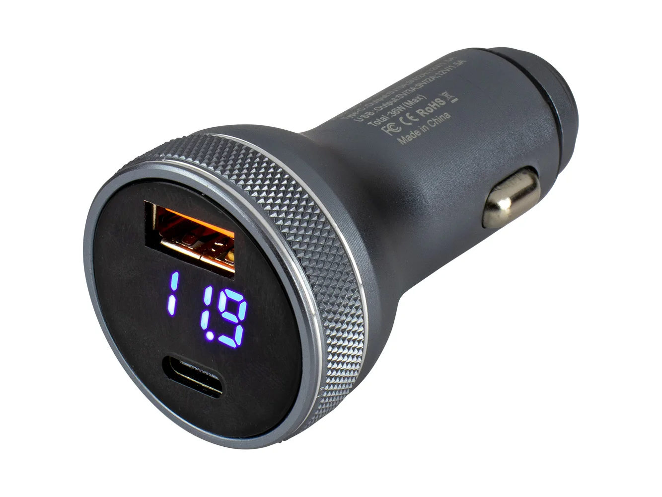 Sea-Dog Round USB & USB-C Power Plug w/Voltmeter