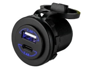 Sea-Dog Round Dual USB & USB-C Power Socket