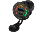 Sea-Dog Round Rainbow Voltmeter w/USB & USB-C Power Socket