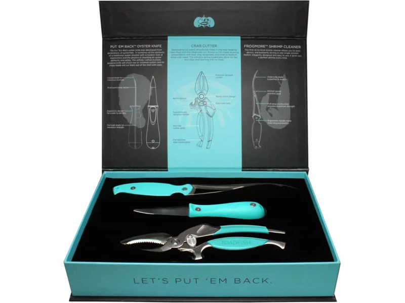 Toadfish Coastal Kitchen Collection - Oyster Knife, Shrimp Cleaner & Crab Cutter