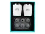 Toadfish Non-Tipping 10oz White Rocks Tumblers w/Ice Ball Tray - 2 Tumblers