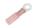 Pacer 22-18 AWG Heat Shrink Ring Terminal - #8 Stud Size - 100 Pack