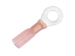 Pacer 22-18 AWG Heat Shrink Ring Terminal - 1/4" Stud Size - 25 Pack