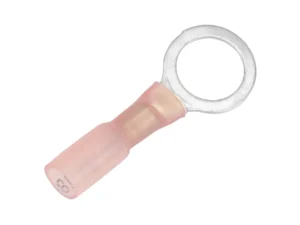 Pacer 22-18 AWG Heat Shrink Ring Terminal - 3/8" Stud Size - 25 Pack