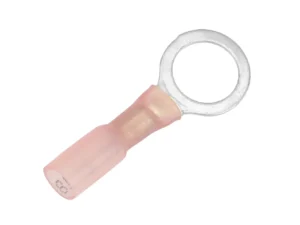 Pacer 22-18 AWG Heat Shrink Ring Terminal - 3/8" Stud Size - 100 Pack