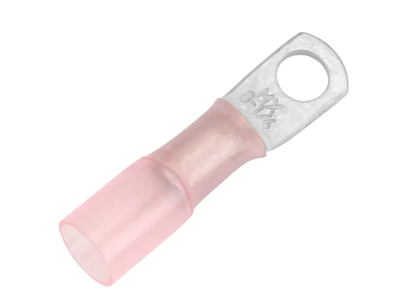 Pacer 8 AWG Heat Shrink Ring Terminal - 1/4" Stud Size - 25 Pack
