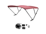 SureShade Battery Powered Bimini - Black Anodized Frame & Burgundy Fabric