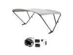 SureShade Battery Powered Bimini - Black Anodized Frame & Grey Fabric