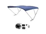 SureShade Battery Powered Bimini - Clear Anodized Frame & Navy Fabric