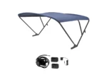 SureShade Battery Powered Bimini - Black Anodized Frame & Navy Fabric