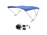 SureShade Battery Powered Bimini - Clear Anodized Frame & Pacific Blue Fabric