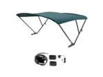 SureShade Battery Powered Bimini - Black Anodized Frame & Green Fabric