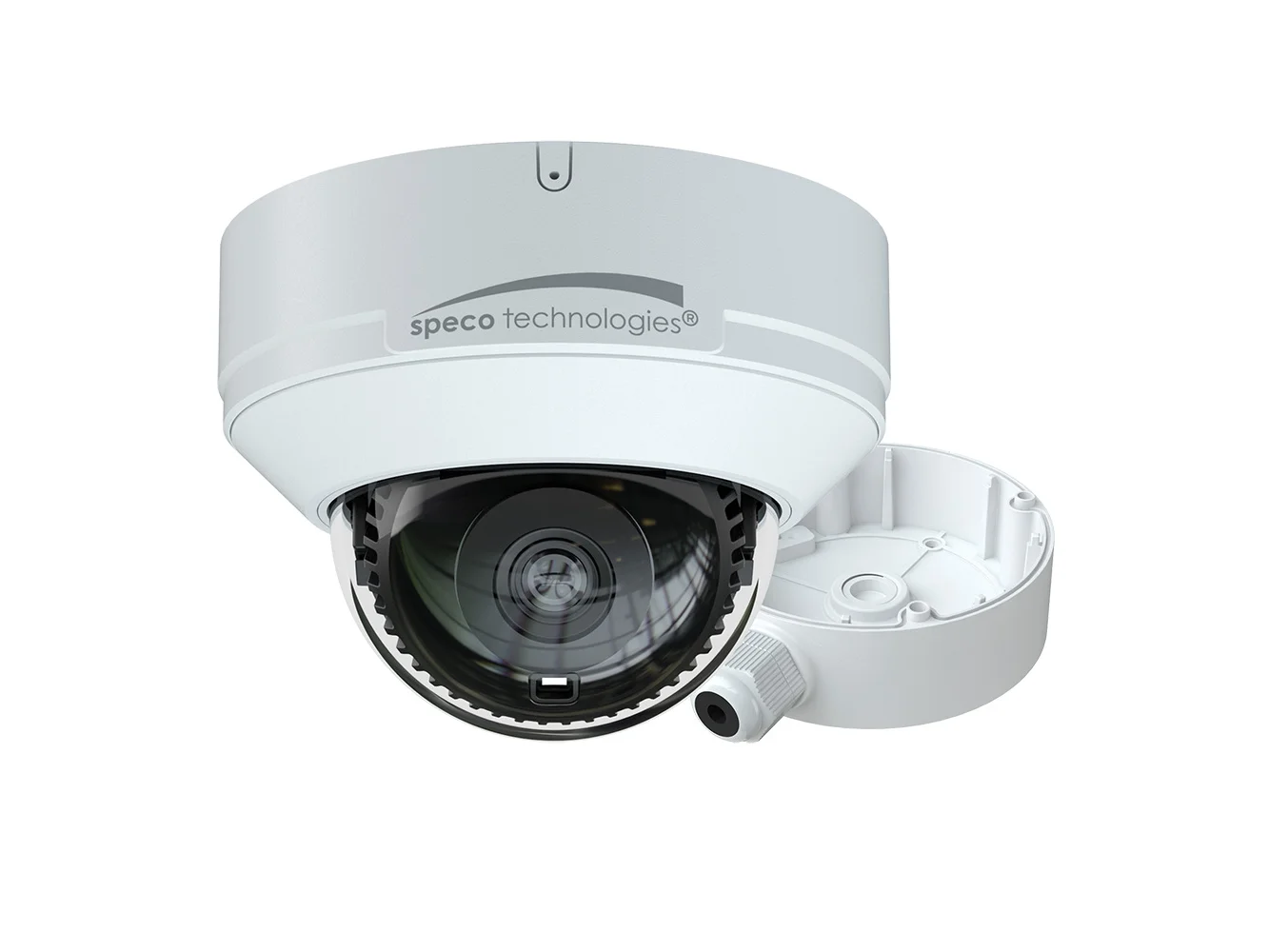 Speco 4MP H.265 AI IP Dome Camera w/IR - 2.8mm Fixed Lens & Junction Box