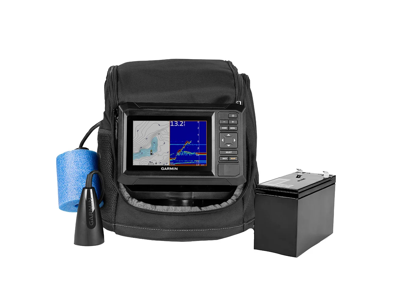 Garmin ECHOMAP™ UHD2 Keyed 5" cv Ice Fishing Bundle w/ECHOMAP™ UHD2 53cv & Dual Beam-IF Transducer
